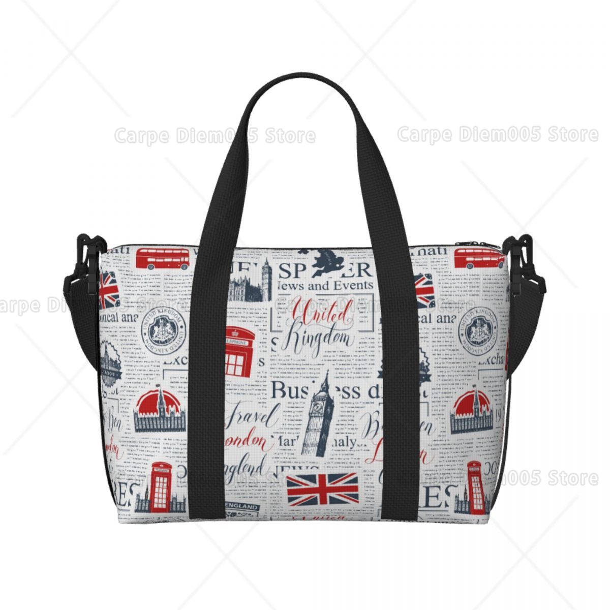 Women Bags Uk - ヴィンテージ英国ロンドン新聞旅行荷物バッグ折りたたみハンドトラベルバッグスポーツジムバッグ男性女性用フリーサイズ