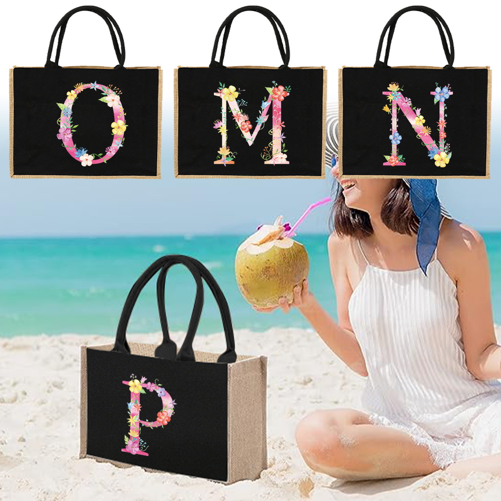 Women Bags Jute - ジュートバッグ ハンドバッグ リネンショルダーバッグ サック ジュートイミテーションサック リネンバッグ