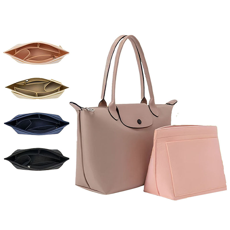 Women'S Bags Longchamp - フェルトインサートバッグ ロンシャンハンドバッグ用 ライナーバッグ フェルトクロス メイクアップバッグ 旅行用ポータブルインサート