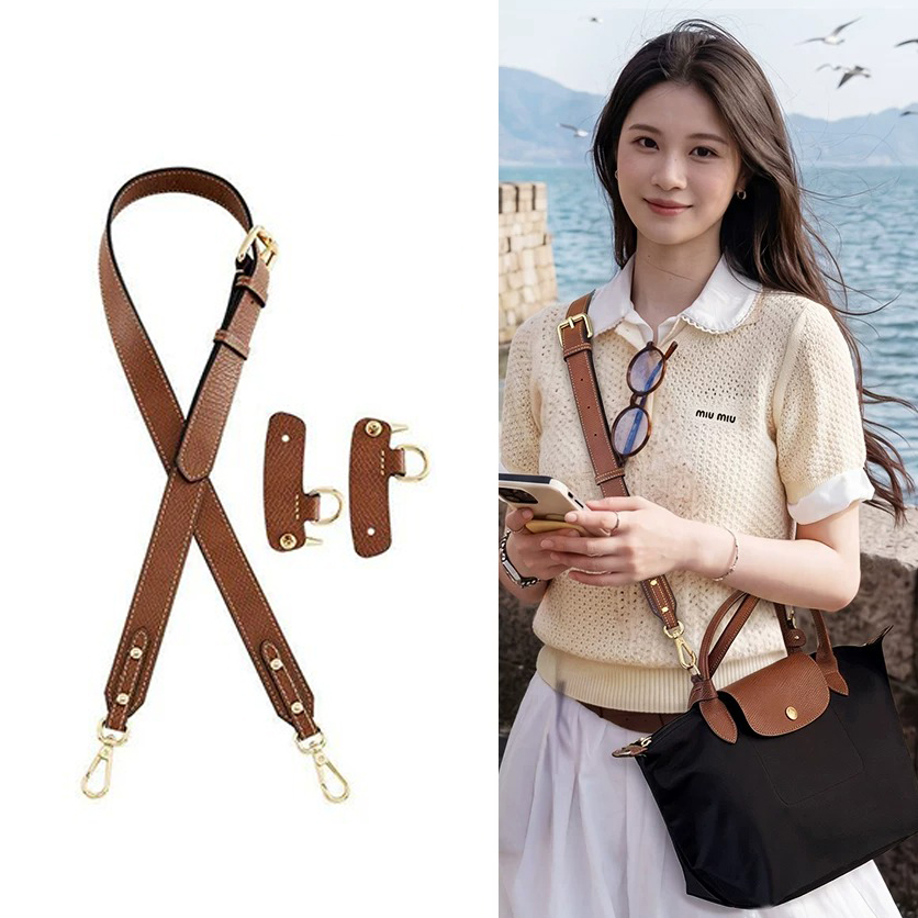 Women'S Bags Longchamp - ロングシャンプ S/M用レザーバッグショルダーストラップ 女性用クロスボディバッグ用耐久性のあるレザーバッグストラップ変換キット