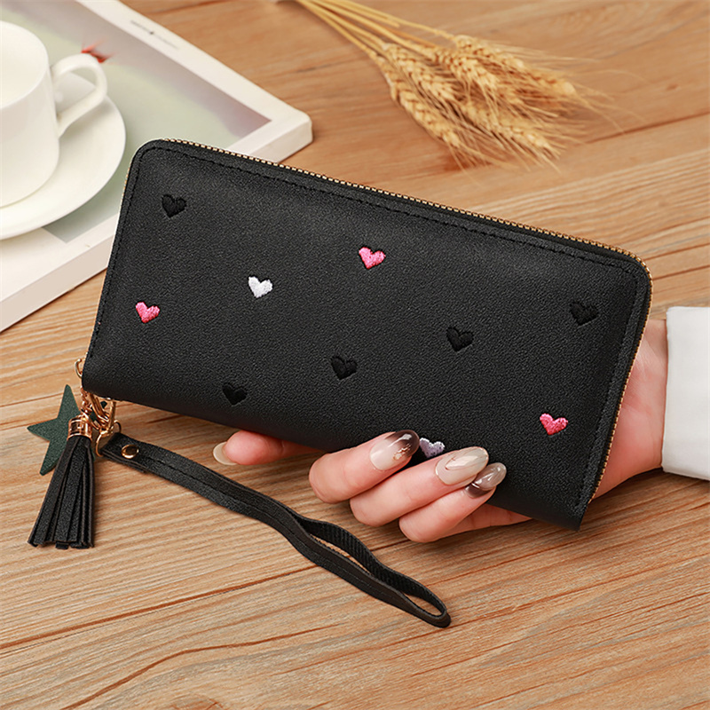 Women Bags Guess - 女性長財布財布高級ラブハート財布レディースガールマネーポケットカードホルダー女性財布電話クラッチバッグ