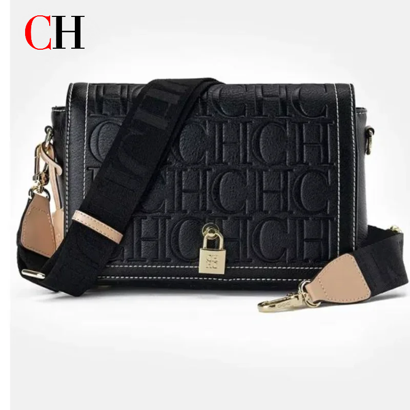 Women'S Bags At M&S - CH クロスボディバッグ女性用 PU レザーメタルロック装飾フラップショルダーバッグ調節可能なワイドストラップ毎日の通勤レディース財布