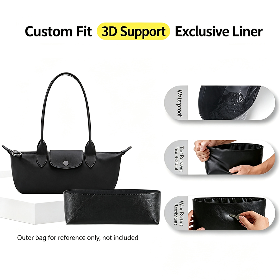 Women'S Bags Longchamp - 追加インナーライナー用デュポン紙防水加工 ロンシャン ロングスリムショルダーバッグ用 バッグオーガナイザーインサート ライトパッケージサポート