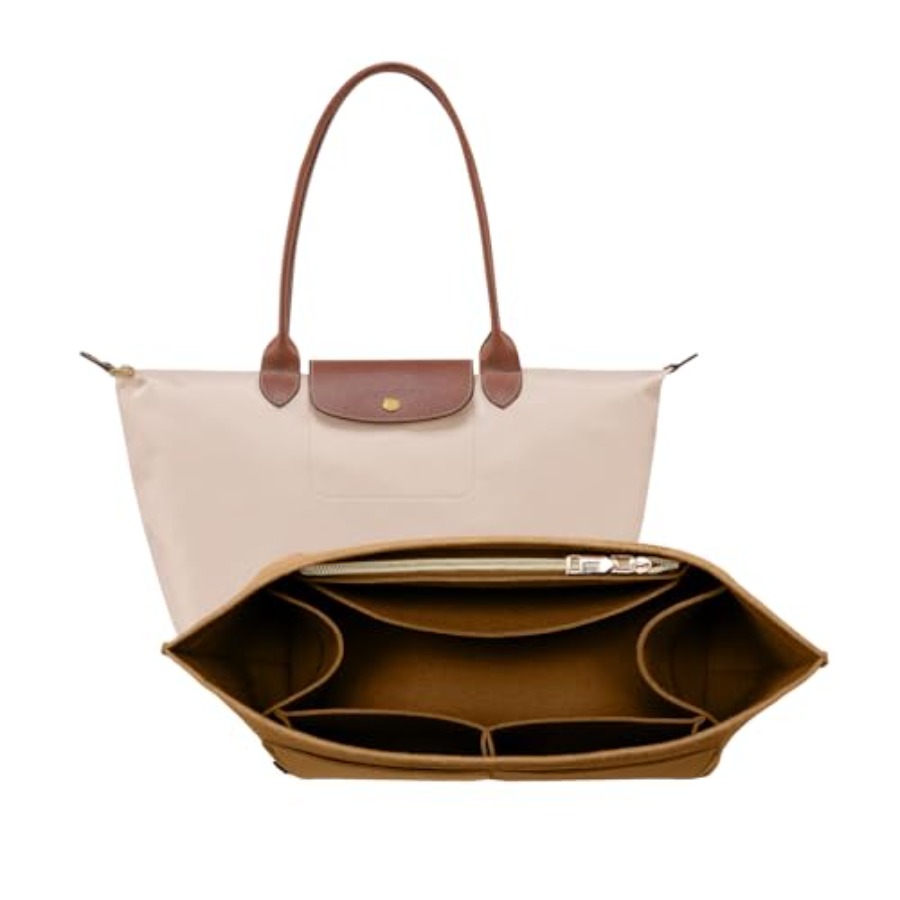 Women'S Bags Longchamp - ロンシャン ル プリアージュ用財布オーガナイザーインサート、プレミアムフェルト ロングシャンバッグ ハンドバッグ レディース、9つのコンパートメント付きトートオーガナイザーインサート