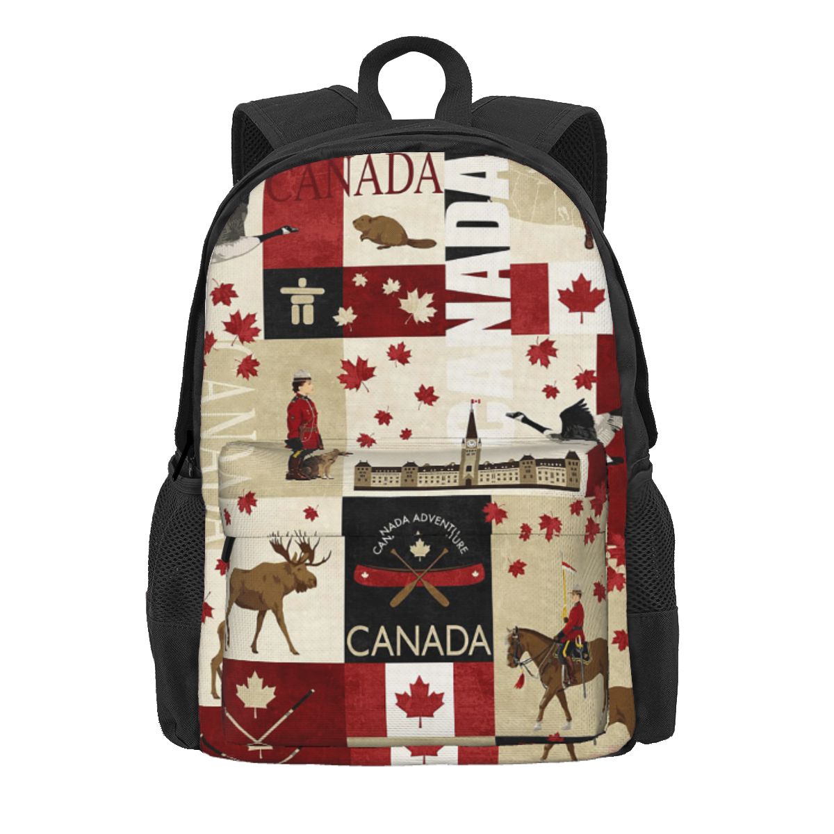 Women Bags In Canada - カナダ国旗国民文化バックパックデイパック大容量男の子女の子ブックバッグスクールバッグショルダーバッグ男性女性用