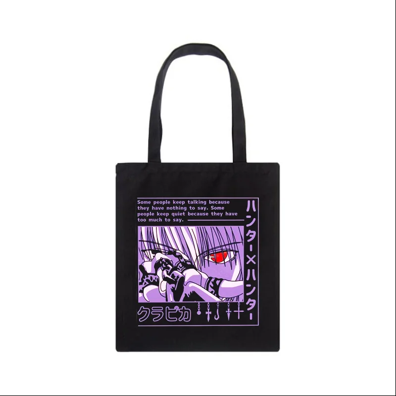 Women X Bags - 日本のハンター×ハンター クラピカ アニメ キャンバスバッグ ショッパーバッグ 漫画レタープリント