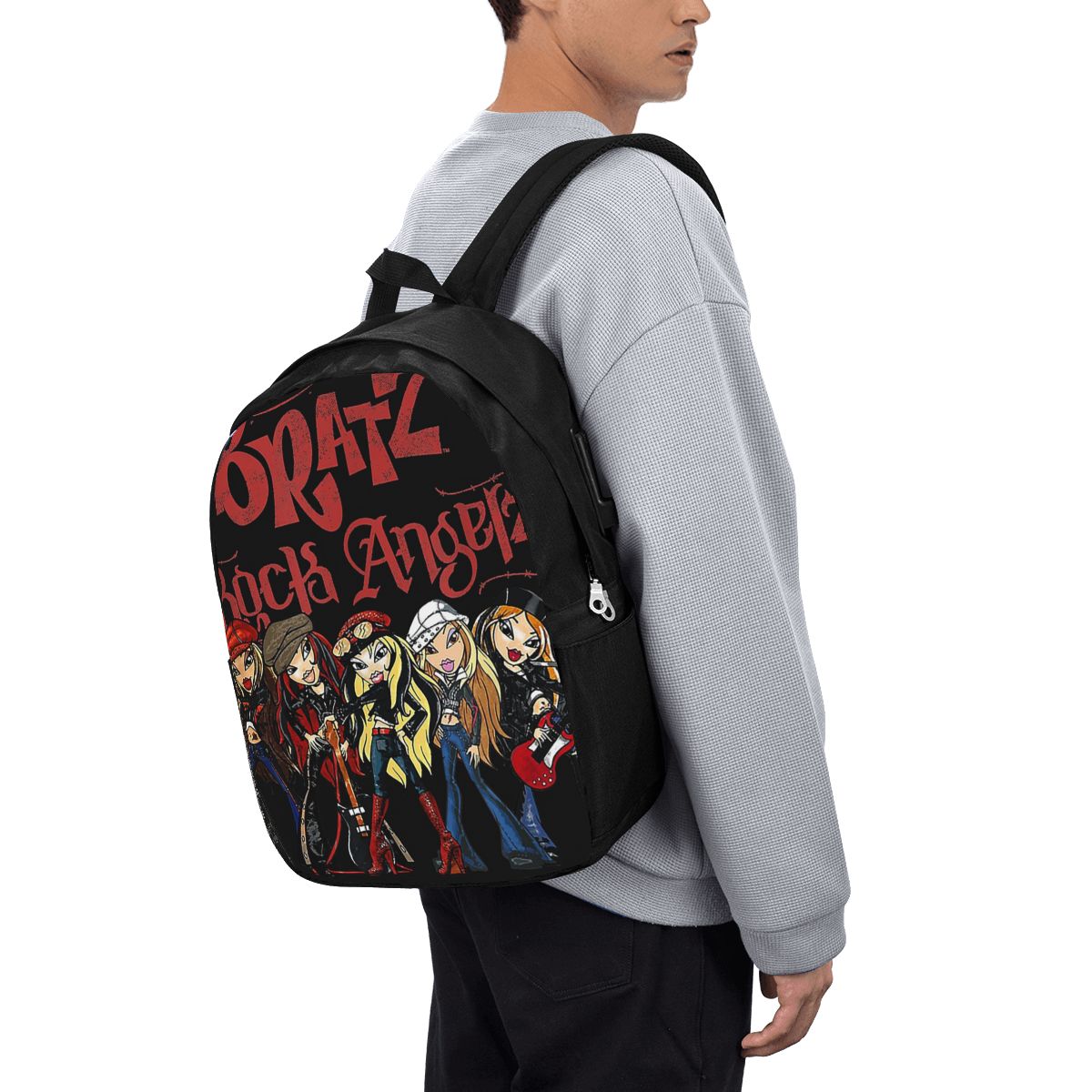 Women Bags For Women - Bratz Rock Angelz グループショットバックパック旅行ノートブックバッグコンピュータ大学生スクールバッグラップトップショルダーバッグ男性女性用