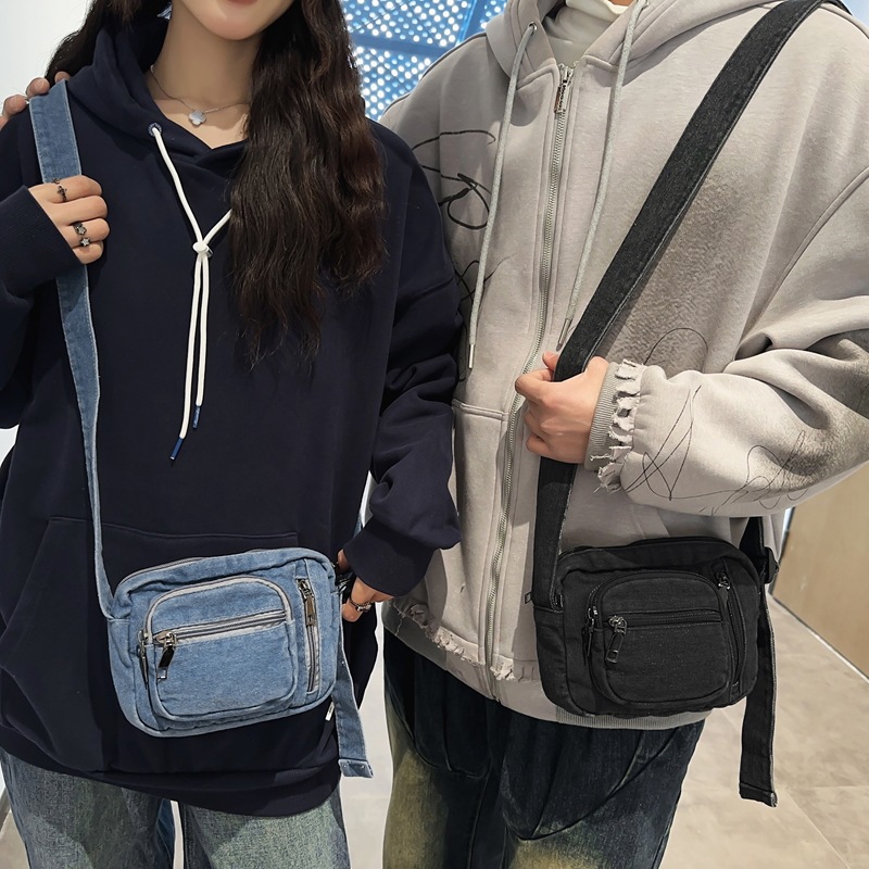Women'S Bags Longchamp - レトロな多用途チェストバッグ ウォッシュドデニム スモールバッグ カジュアルスタイル シングルショルダー クロスボディバッグ