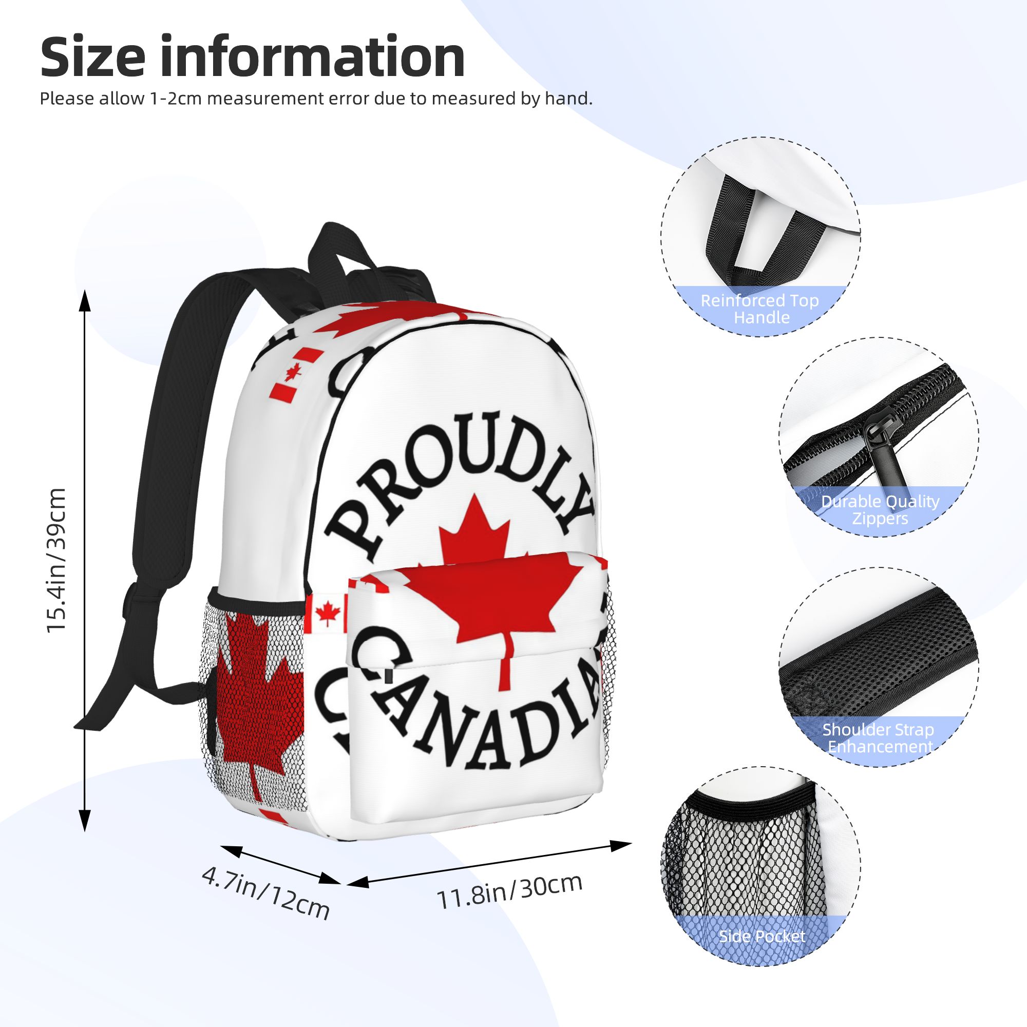 メープルリーフと国旗をあしらった誇り高きカナダ人向けバックパ - Women Bags In Canada のレビューと価格