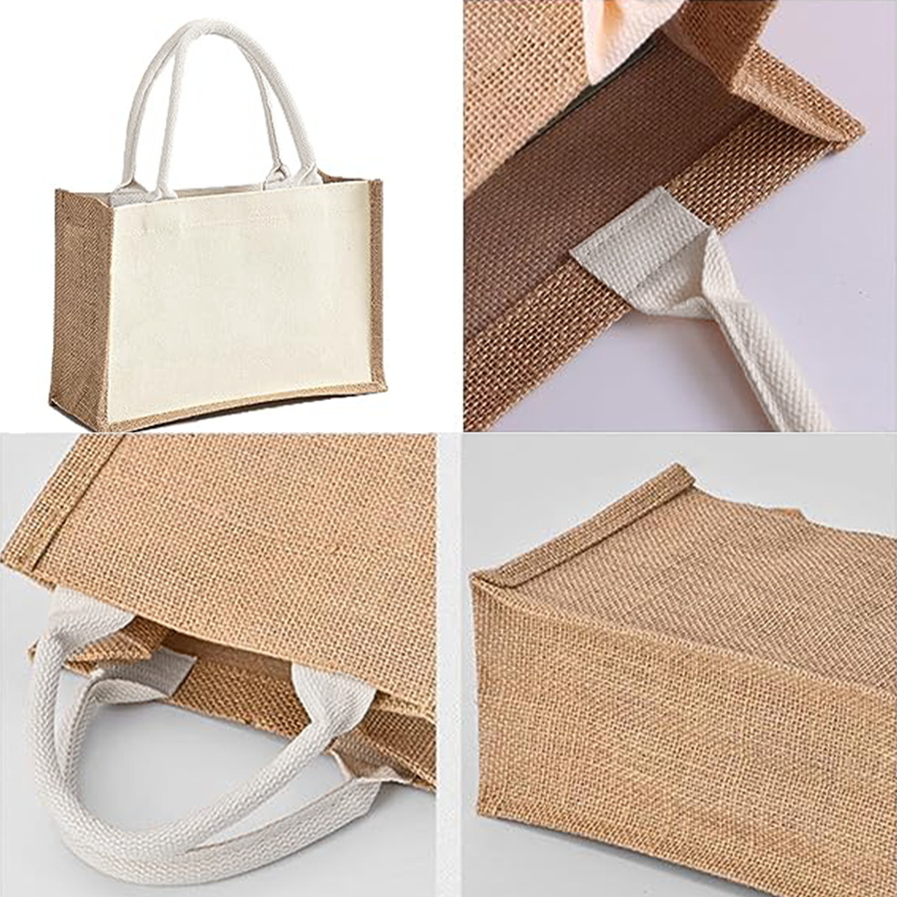 ビーチバーラップキャンバストートバッグ キュートなモンスター - Women Bags Jute のレビューと価格