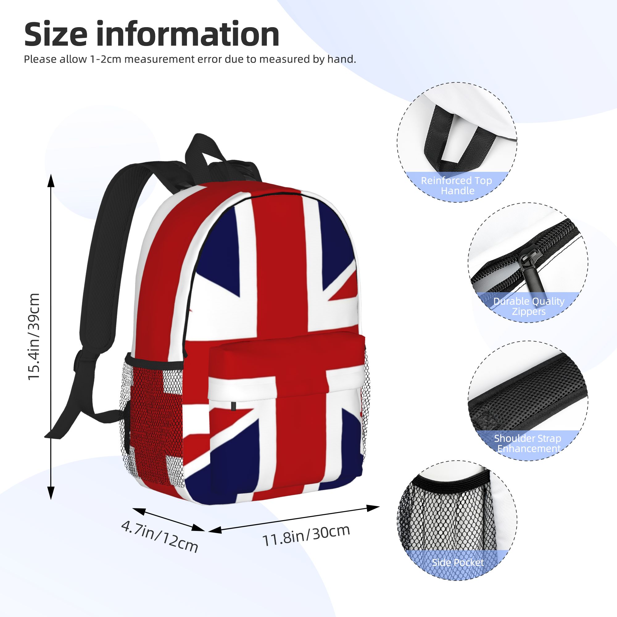 英国のユニオンジャック旗バックパックホットセールデイパック大 - Women Bags Uk のレビューと価格