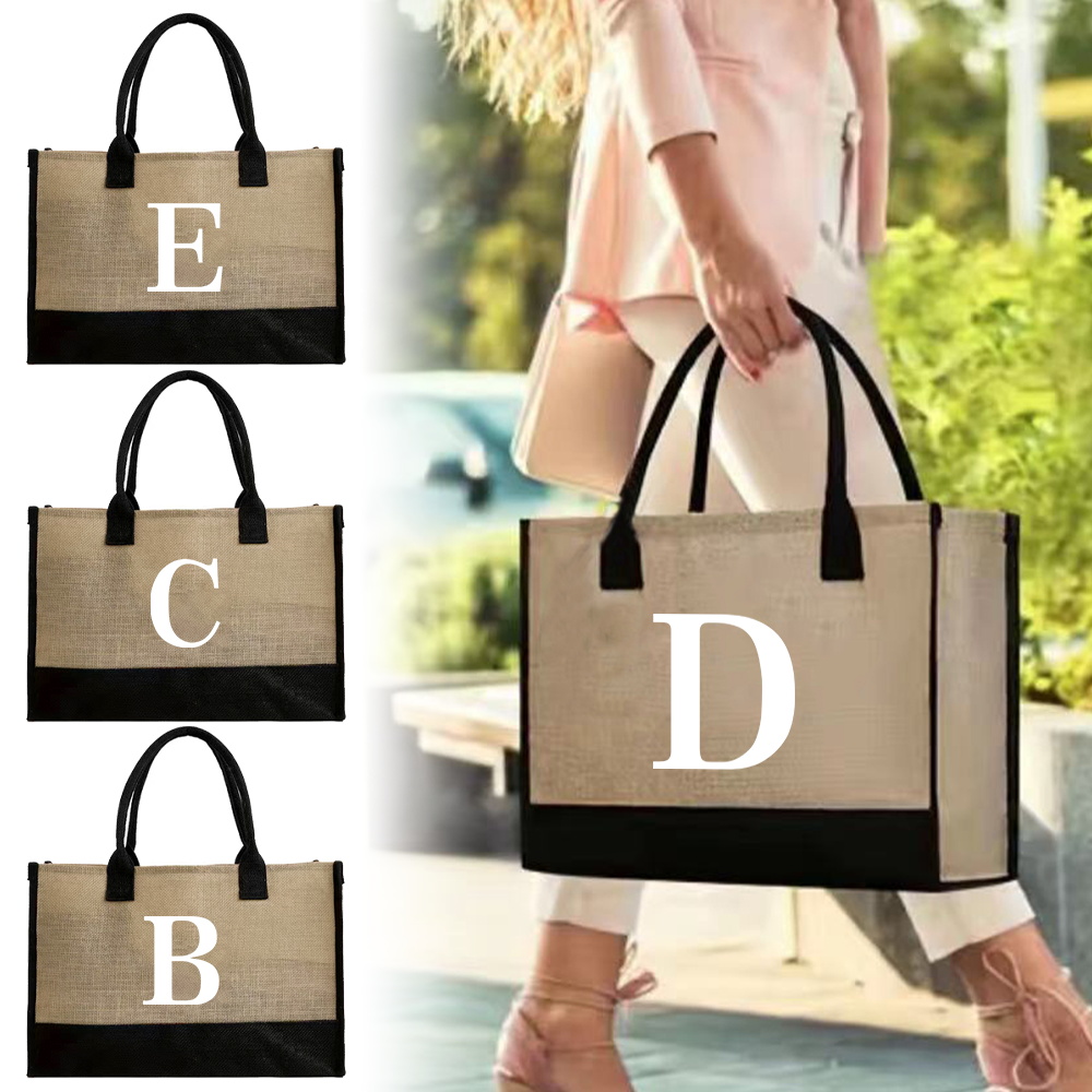 トートバッグ ファッション ジュートバッグ ポータブル ビー - Women Bags Jute のレビューと価格