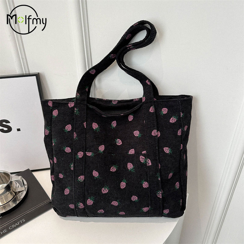 コーデュロイ ハンドバッグ イチゴ ビーチバッグ おしゃれ  - Women Bags Guess のレビューと価格