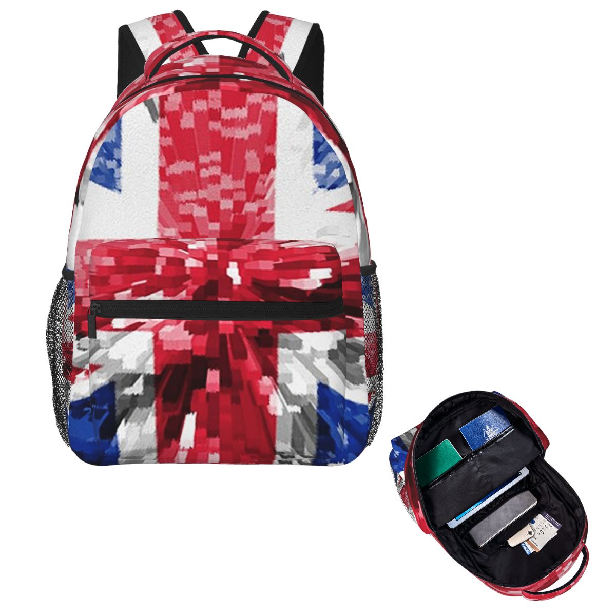 イギリスのユニオンジャック旗柄 ブリティッシュ学生用バックパ - Women Bags Uk のレビューと価格