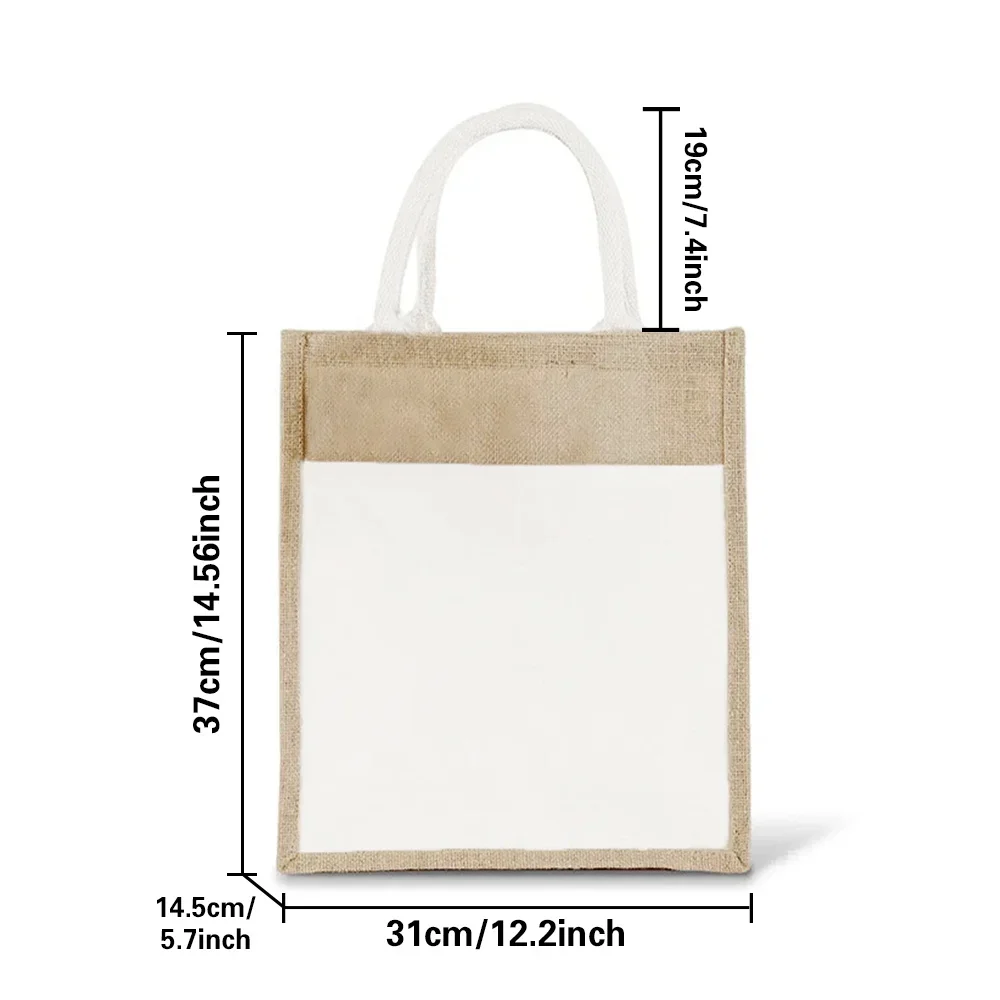 ポータブルショッピングバッグ環境保護軽量収納バッグヴィンテー - Women Bags Jute のレビューと価格