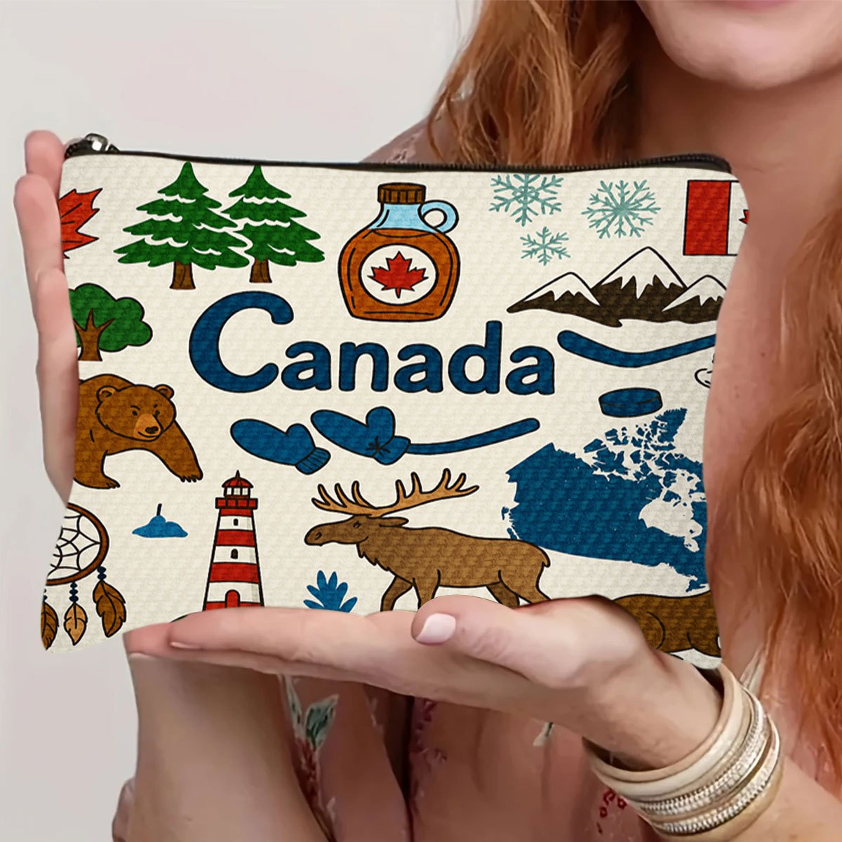 カナダをテーマにした化粧品バッグ - 女性用のかわいい多機能 - Women Bags In Canada のレビューと価格