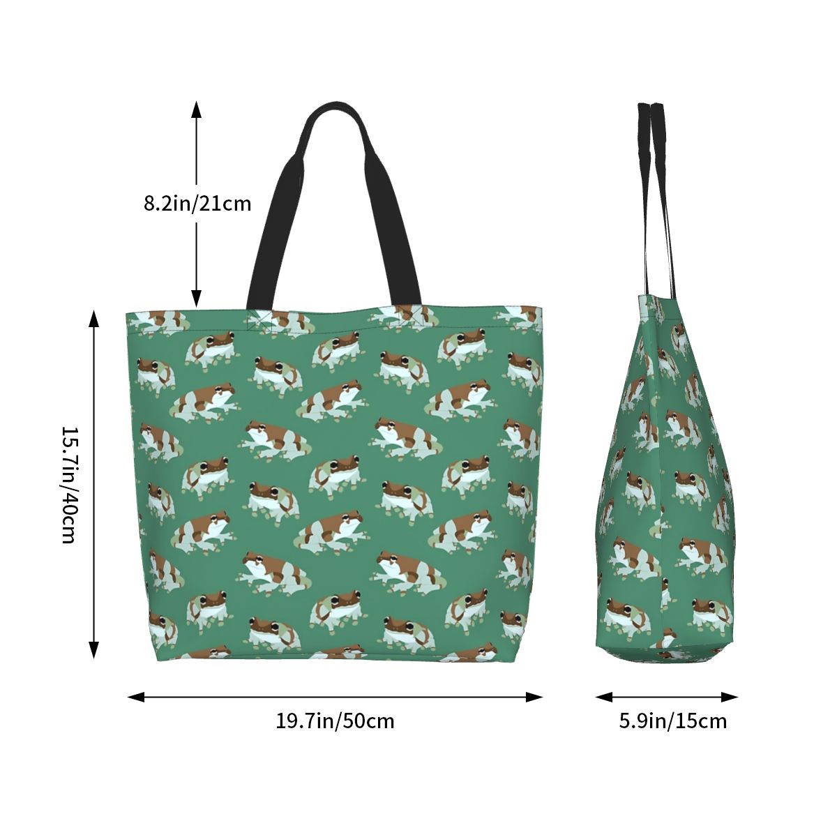 Amazon ミルクカエル柄ショッピングトートバッグキャンバ - Women Bags Amazon のレビューと価格