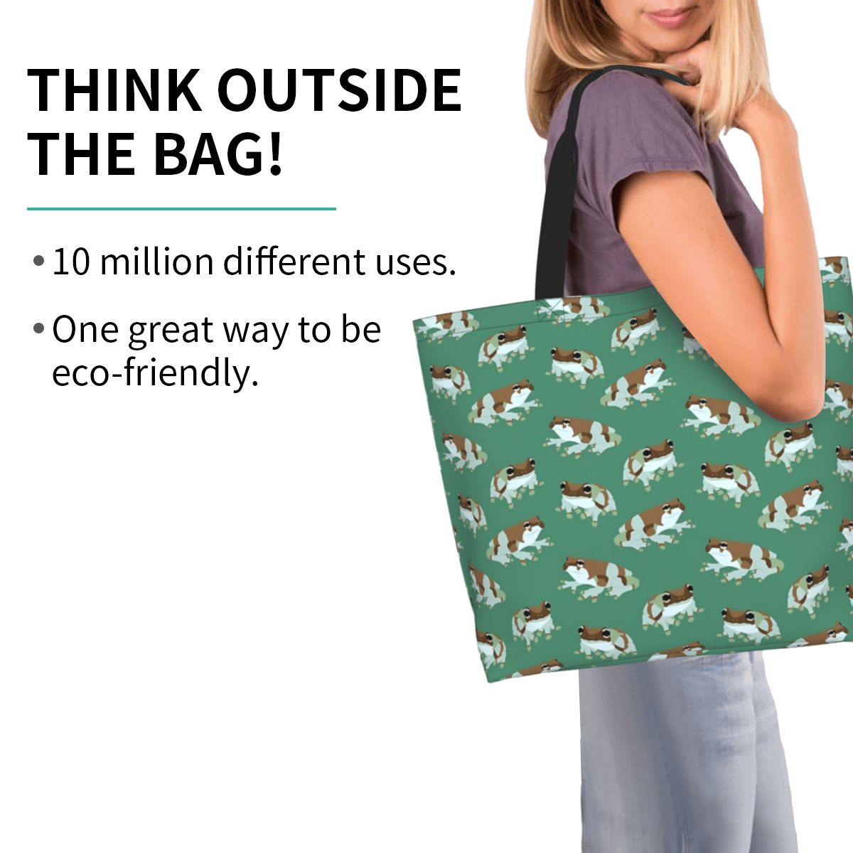 Amazon ミルクカエル柄ショッピングトートバッグキャンバ - Women Bags Amazon のレビューと価格