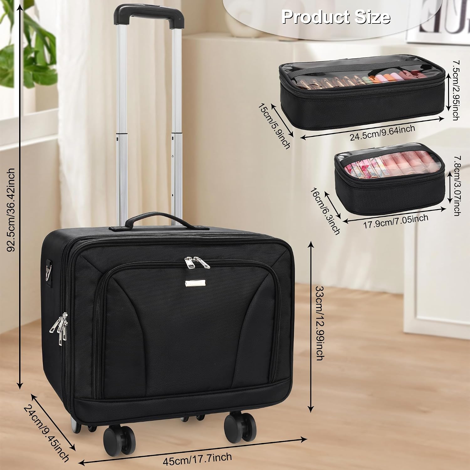 特大サイズの回転式メイクアップトラベルトレインケース（360 - Women Bags For Women のレビューと価格