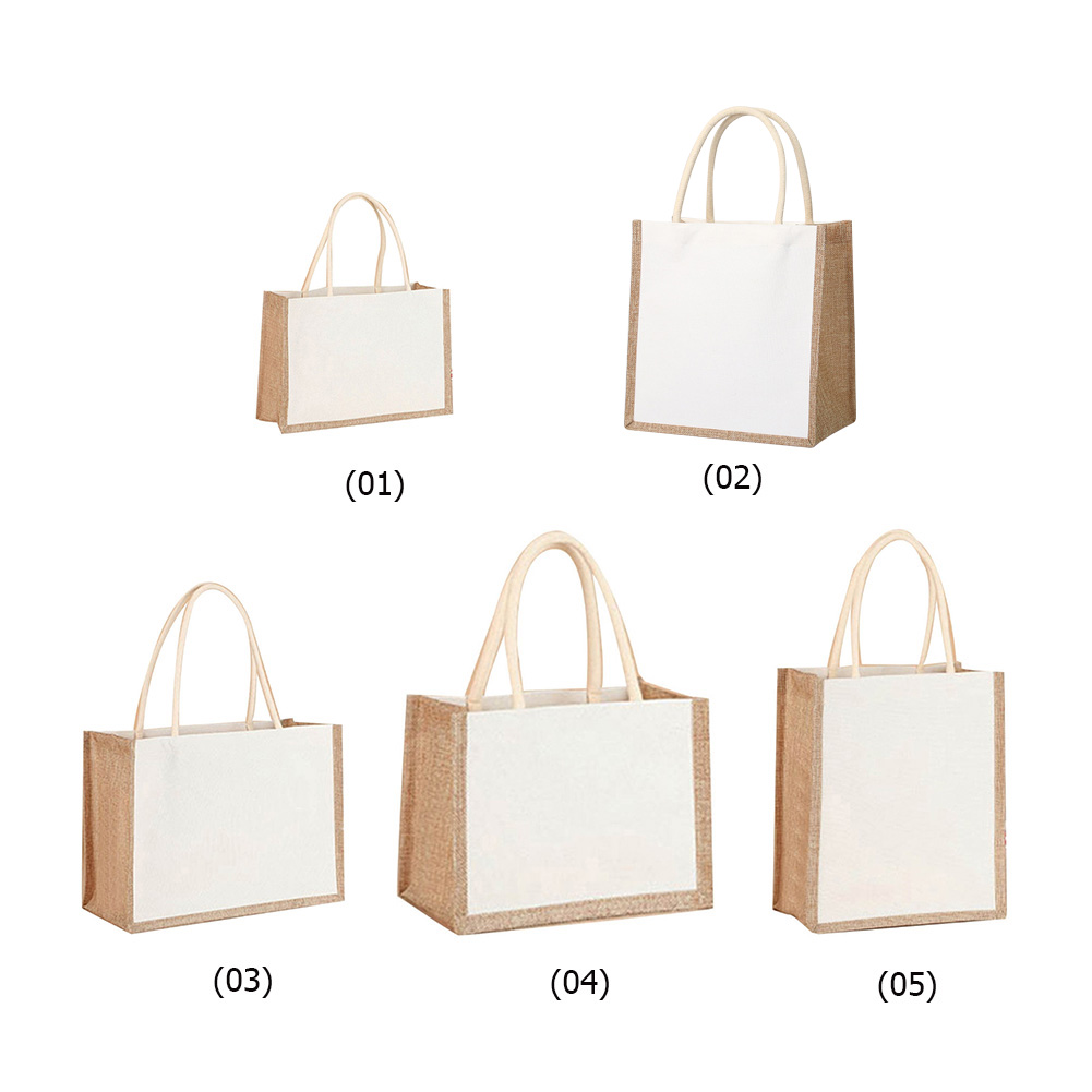 女性用食料品トートハンドバッグ 大容量キャンバストップハンド - Women Bags Jute のレビューと価格
