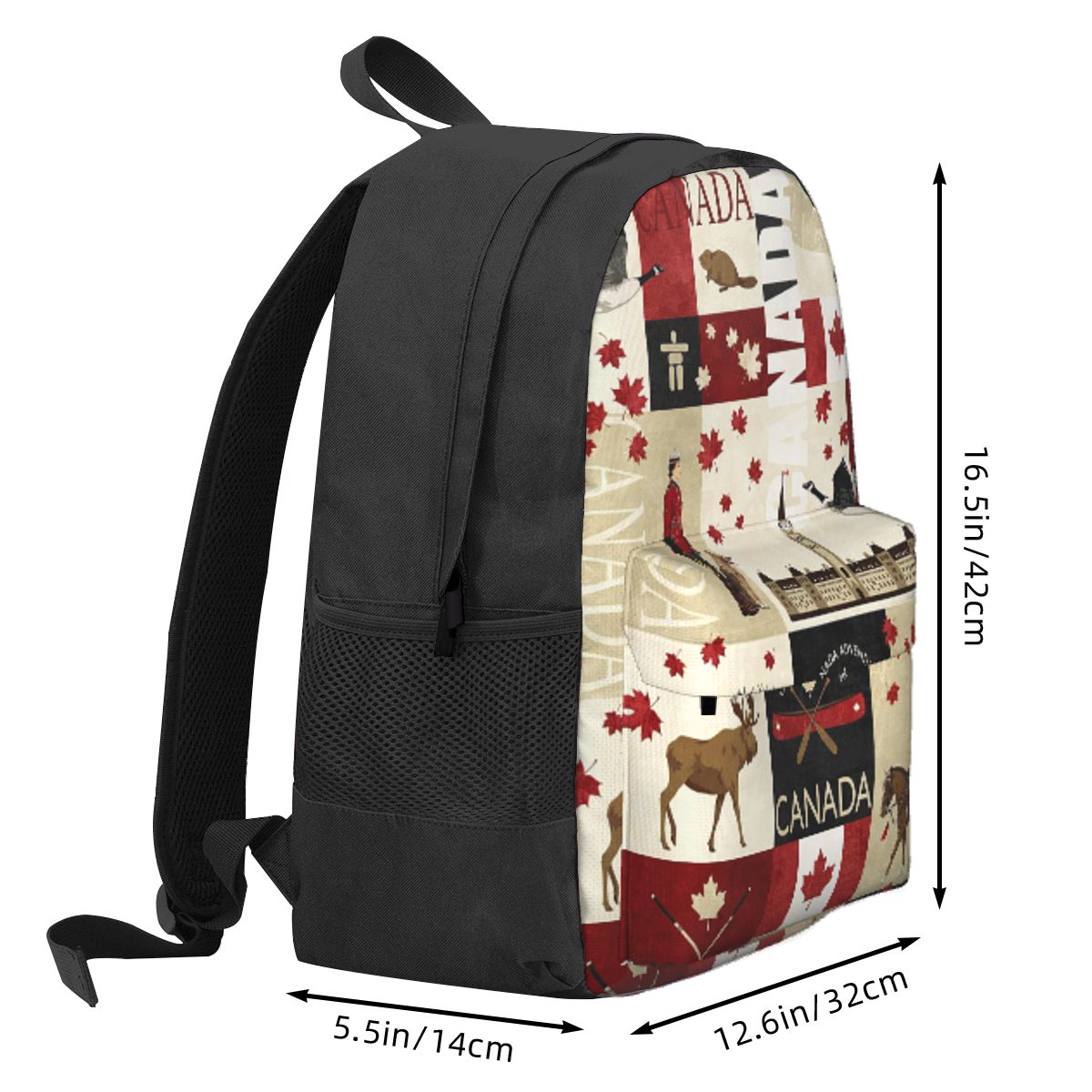 カナダ国旗国民文化バックパックデイパック大容量男の子女の子ブ - Women Bags In Canada のレビューと価格
