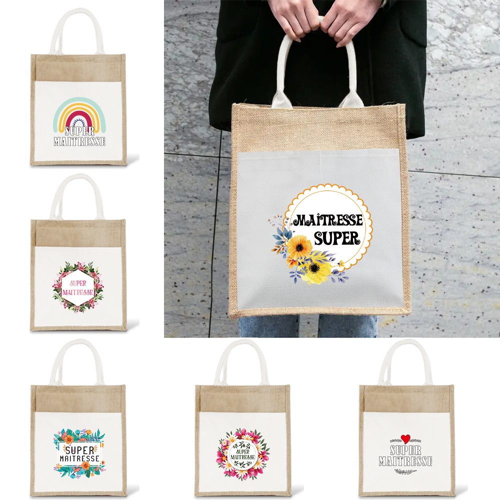 ミニマリストリネンバッグ ファッショナブルな女性用ショッピン - Women Bags Jute のレビューと価格